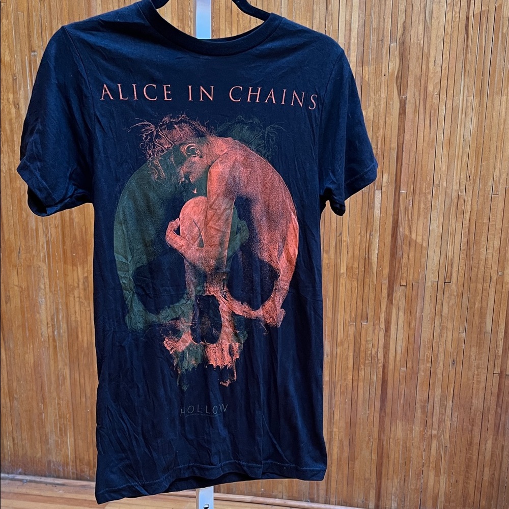 Alice In Chains Hollow Band Tee Black and Red Graphic Tee